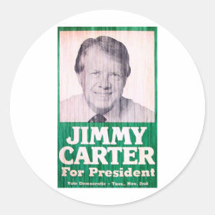 Adesivo Redondo Vintage de Jimmy Carter