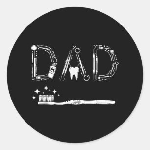Adesivo Redondo Vintage Dentist Pai Padre Avô Dia de os pais Me