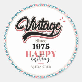Adesivo Redondo Vintage desde - 1975