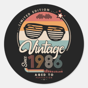 Adesivo Redondo Vintage desde 1986