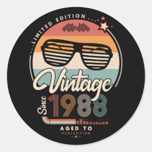 Adesivo Redondo Vintage desde 1988