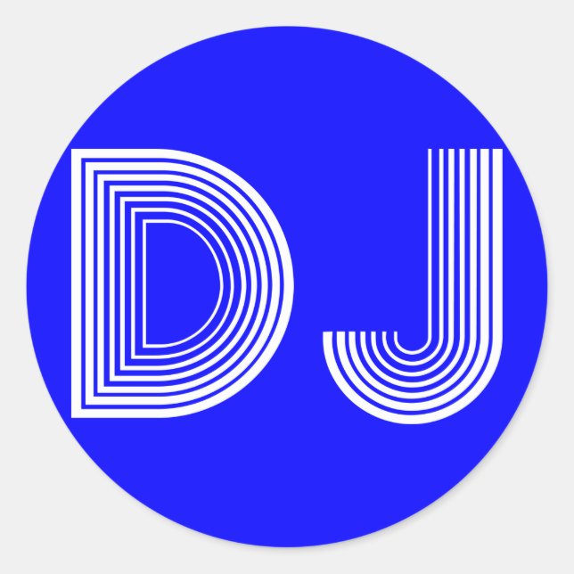 Adesivo Redondo vintage DJ (Frente)