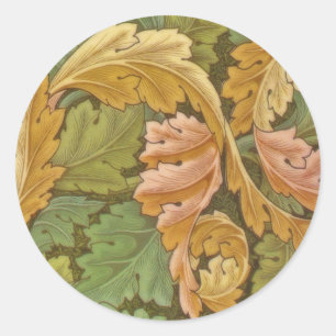 Adesivo Redondo Vintage do Acanthus de William Morris floral