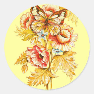 Adesivo Redondo Vintage do vencedor do TBA floral