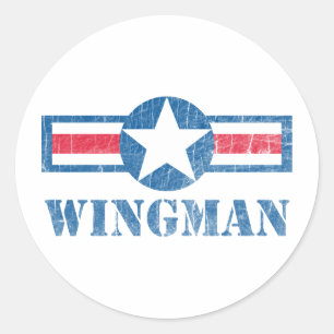 Adesivo Redondo Vintage do Wingman