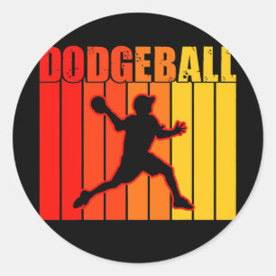 Adesivo Redondo Vintage Dodgeball Para Homens Mulheres Crianças Do