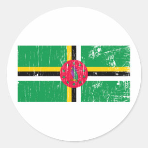 Adesivo Redondo Vintage Dominica