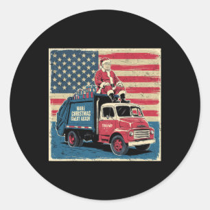 Adesivo Redondo Vintage Donald Trump Xmas Truck Torna o Natal Ganh