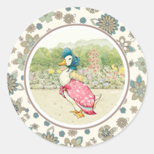 Adesivo Redondo Vintage Duck Páscoa com autocolantes