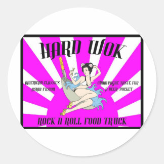 Adesivo Redondo Vintage Duro Wok Café Sinal