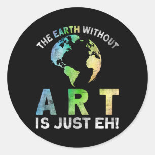Adesivo Redondo Vintage Earth Without Art É Apenas O Planeta Art E