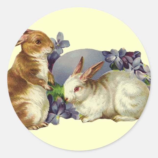 Adesivo Redondo Vintage Easter Bunny (Frente)
