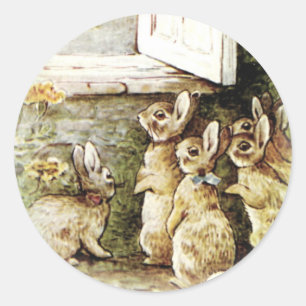 Adesivo Redondo Vintage Easter Bunny Envelope Stickers