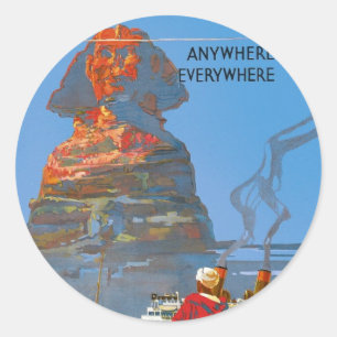 Adesivo Redondo Vintage Egito Air Viagem Advertisement