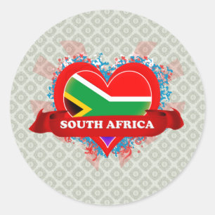 Adesivo Redondo Vintage eu amo África do Sul