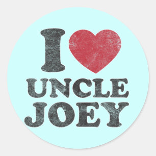 Adesivo Redondo Vintage eu amo o tio Joey