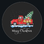 Adesivo Redondo Vintage Felry Christmas Red Truck Old Fashiked Ch<br><div class="desc">Vintage Felry Natal Red Truck Velho Fashiado Natal</div>