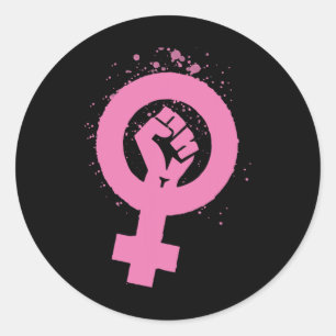 Adesivo Redondo Vintage Feminismo - Símbolo Design