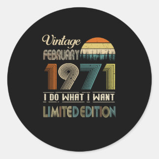 Adesivo Redondo Vintage Fevereiro De 1971 Eu Faço O Que Quero Limi