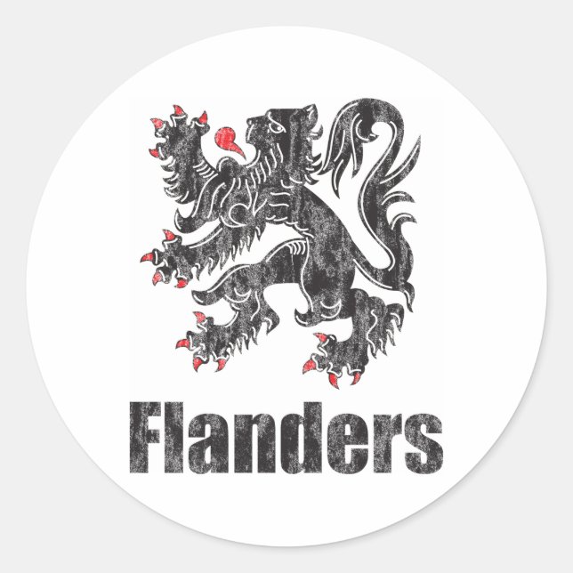 Adesivo Redondo Vintage Flanders (Frente)