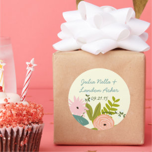 Adesivo Redondo Vintage Flora and Fauna Wedker Sticker