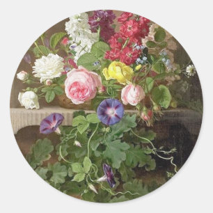 Adesivo Redondo vintage floral