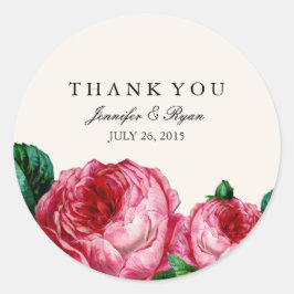 ADESIVO REDONDO VINTAGE FLORAL DECOUPAGE OBRIGADO AOS VOCÊS