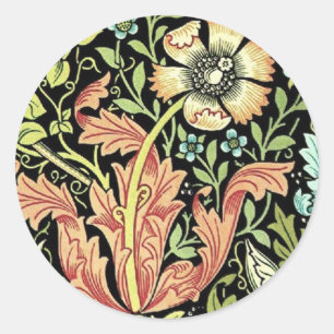 Adesivo Redondo Vintage Floral Wallpaper
