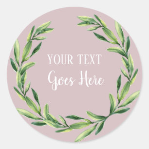 Adesivo Redondo Vintage Floral Wreath Pink