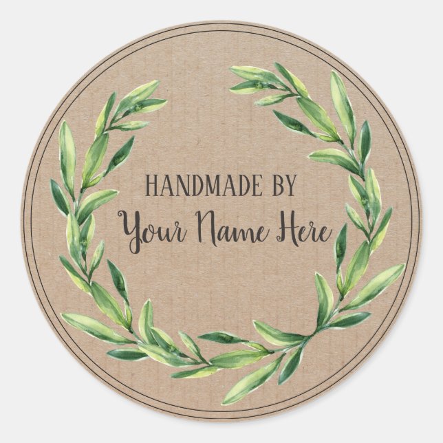 Adesivo Redondo Vintage Floral Wreath Sticker (Frente)