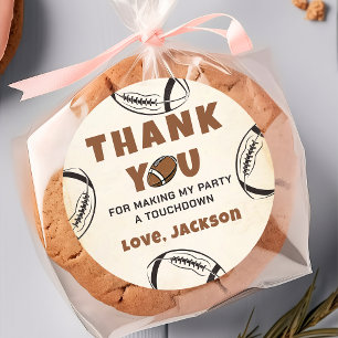 Adesivo Redondo Vintage Football Birthday Sticker