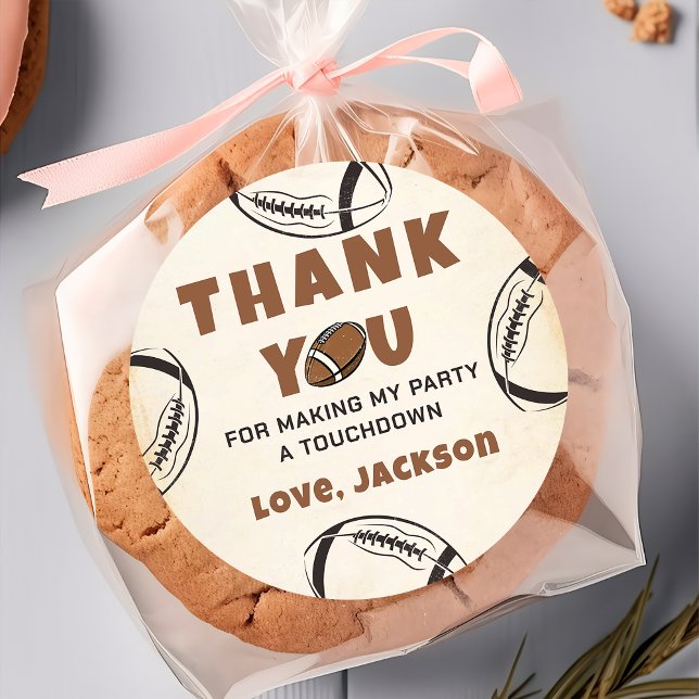 Adesivo Redondo Vintage Football Birthday Sticker (Criador carregado)