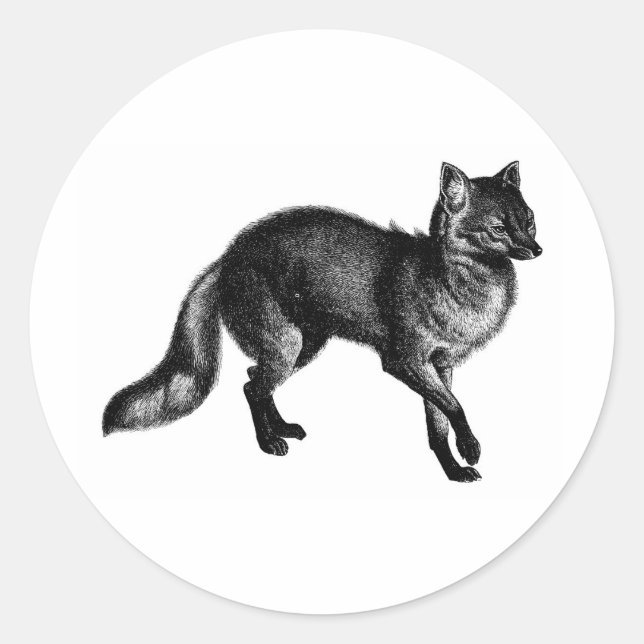 Adesivo Redondo Vintage Fox (Frente)