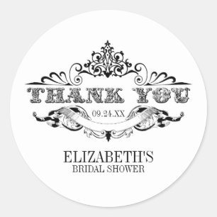 Adesivo Redondo Vintage Frame Chá de panela Obrigado