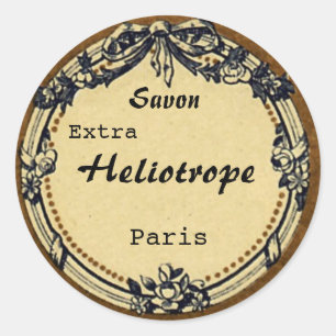 Adesivo Redondo Vintage French Soap Label - Círculo