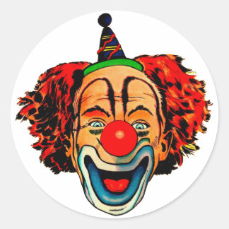 Adesivo Redondo Vintage Funny Clown