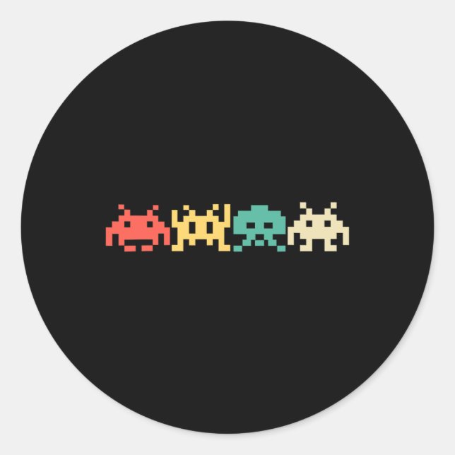 Adesivo Redondo Vintage Game Retro Arcade 2 (Frente)