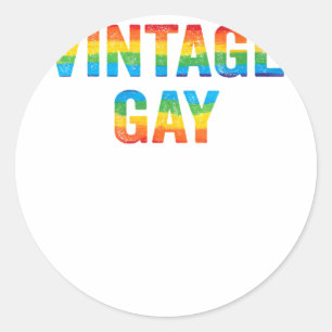 Adesivo Redondo Vintage Gay Arco-Íris LGBTQ - Gay Prima LGBT Dista