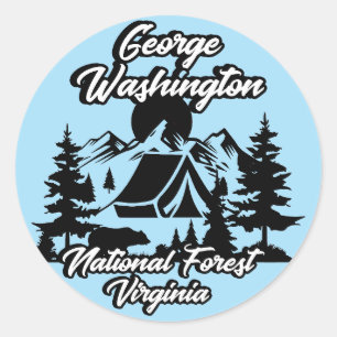 Adesivo Redondo Vintage George Washington National Forest Virginia