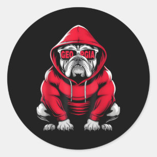 Adesivo Redondo Vintage Georgia Retrospectiva Clique em Nome Perso