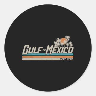Adesivo Redondo Vintage Golfo Do México Desde 1550 Retro Vintage