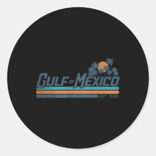 Adesivo Redondo Vintage Golfo Do México Desde 1550 Retro Vintage