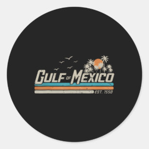 Adesivo Redondo Vintage Golfo Do México Desde 1550 Retro Vintage