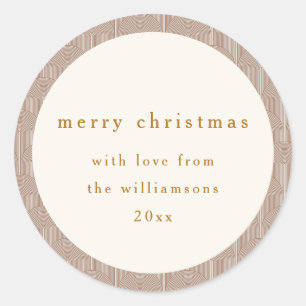 Adesivo Redondo Vintage Groovy Linhas Geométricas, Natal Personali