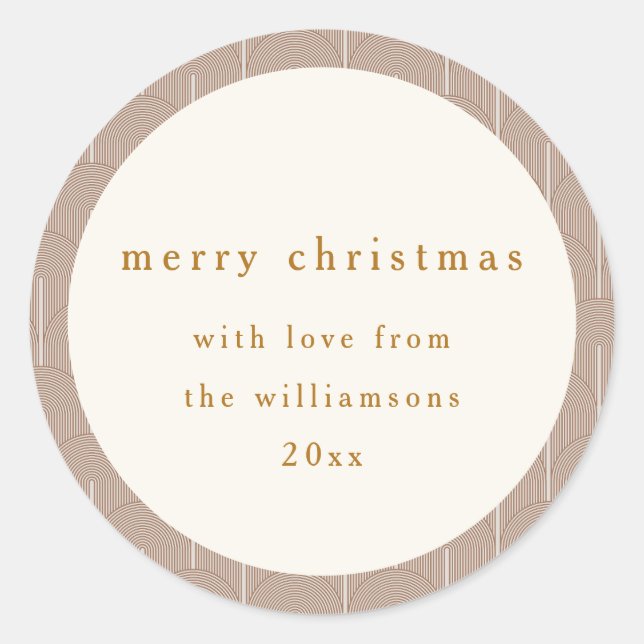 Adesivo Redondo Vintage Groovy Linhas Geométricas, Natal Personali (Frente)