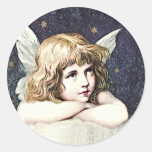 Adesivo Redondo Vintage Guardian Angel Classic Round Sticker