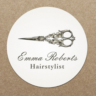 Adesivo Redondo Vintage Hair Salon Antiquado