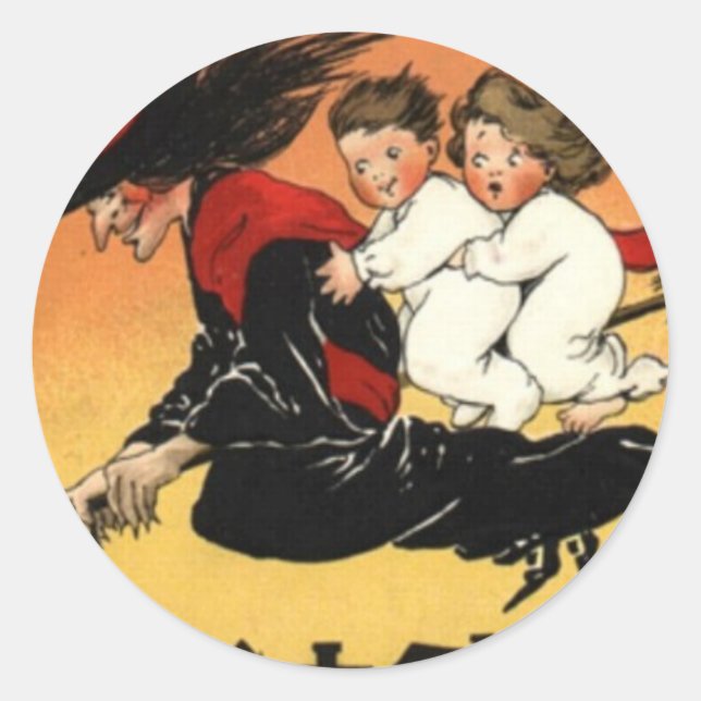 Adesivo Redondo Vintage Halloween (Frente)