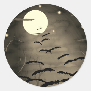 Adesivo Redondo Vintage Halloween Completo De Hora De Beber