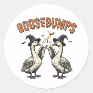 Adesivo Redondo Vintage Halloween Goosebumps Geese
